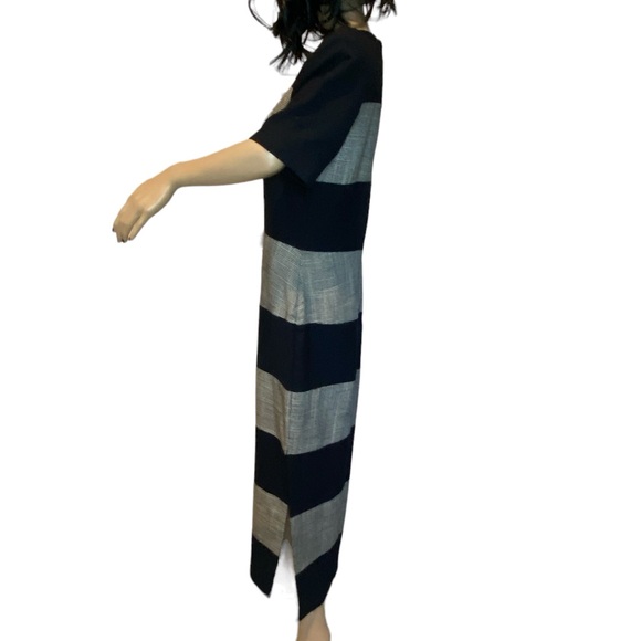 Leslie Lucks Vintage 90s Black Houndstooth Block Maxi Long Dress Size 10 VG - Picture 2 of 6